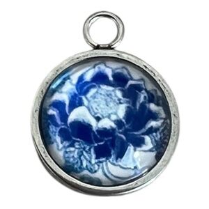 NEW Blue Floral Pendant Charm